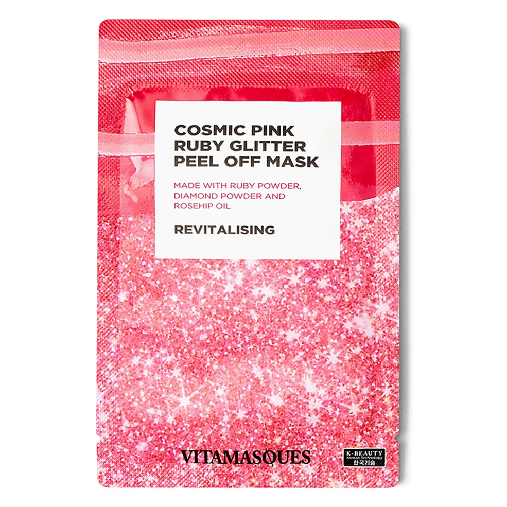 Vitamasques Cosmic Pink Ruby Glitter Peek Off Mask Image 1